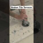 DIY #Terrazzo Countertop out of Broken Marble Tiles and White Cement.