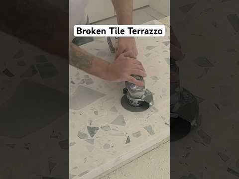 DIY #Terrazzo Countertop out of Broken Marble Tiles and White Cement.