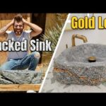 DIY Kintsugi | Gold-Leaf Stone-Carved Sink
