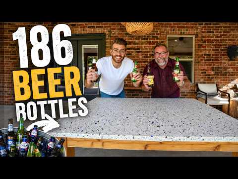 I Used 186 Beer Bottles to Make a Glass Terrazzo Dining Table