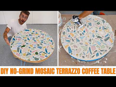 DIY No-Grind Faux Terrazzo Coffee Table